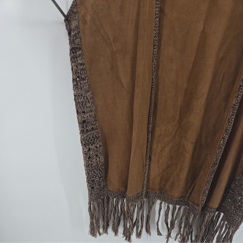 Maurice Women Vest S Brown Fringe Suede Crochet Boho Chic Festival Hippie Artist - Picture 5 of 10